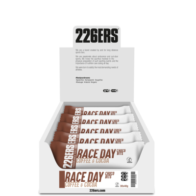 BOX RACE DAY BAR CHOCO BITS 226ers - baton eneregtyczny o smaku kawy z czekoladą, 40g. (30 sztuk)